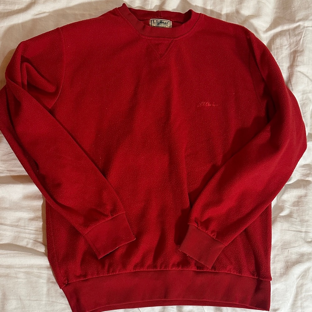 Vintage L.L. Bean Red Fleece Crewneck Sweater